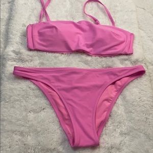 Bandeau bikini top and cheeky bikini bottom
